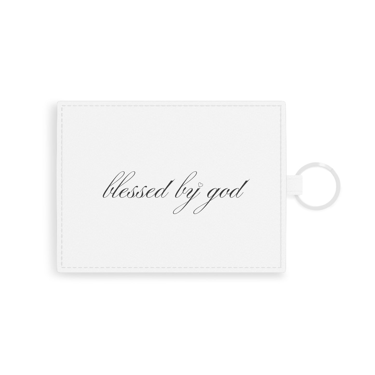 blessed by god leather card holder - white ♡