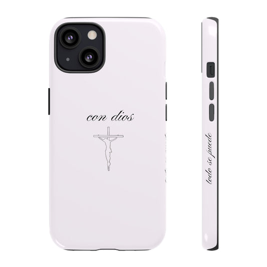 con dios todo se puede iphone case - baby pink ♡