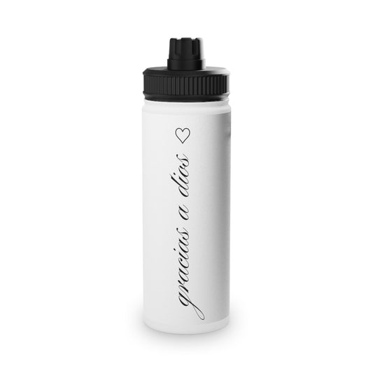 gracias a dios stainless steel water bottle - white 18oz♡